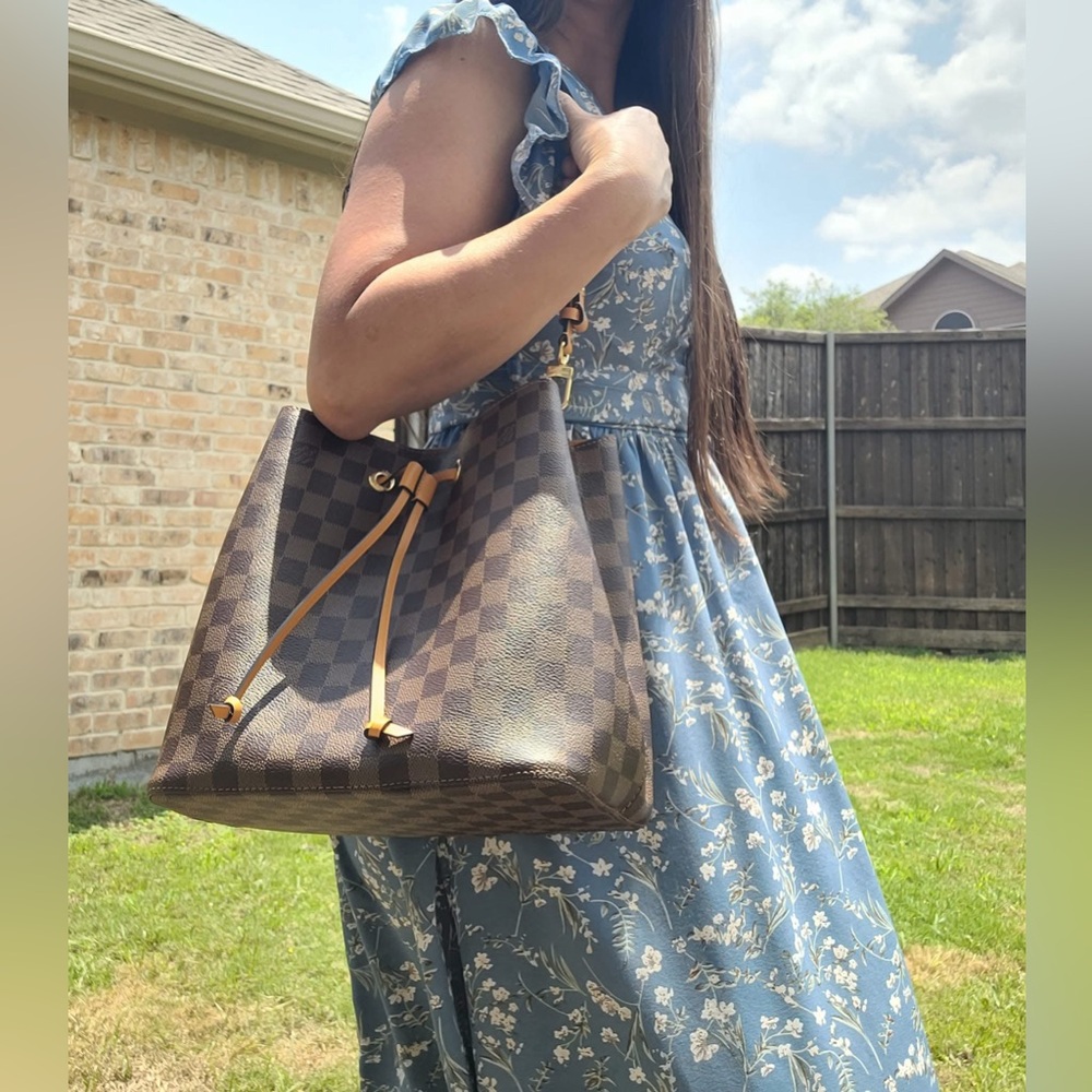 NeoNoe Damier Ebene Safran Shoulder/Crossbody Bag